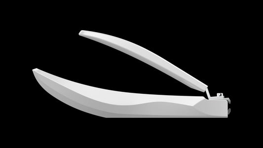 Long Handle Ergonomic Nail Clippers for Seniors, Comfortable Grip Nail Clippers with Catcher, Precision Nail Trimmer Cutter for Men and Women, White