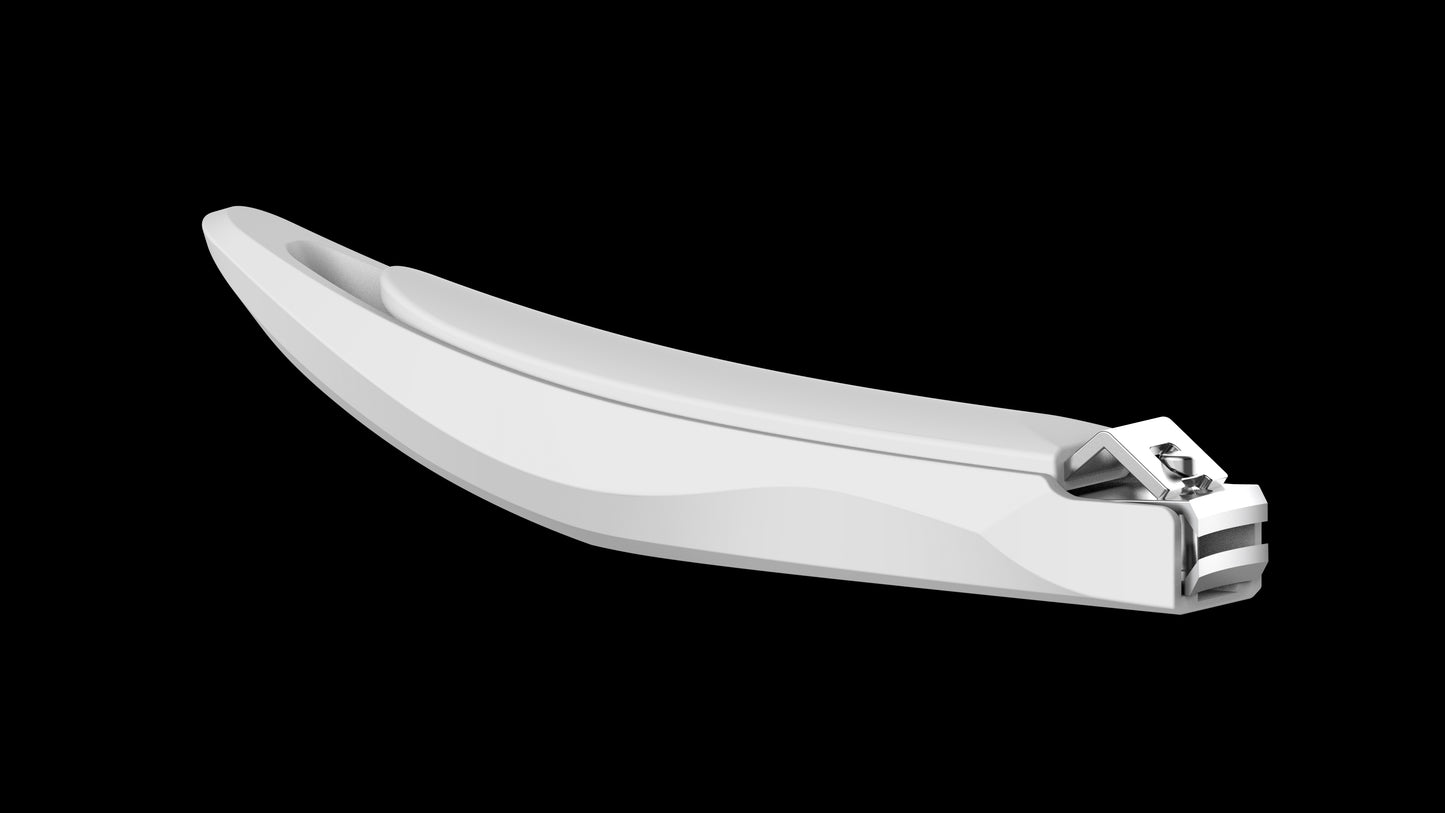 Long Handle Ergonomic Nail Clippers for Seniors, Comfortable Grip Nail Clippers with Catcher, Precision Nail Trimmer Cutter for Men and Women, White
