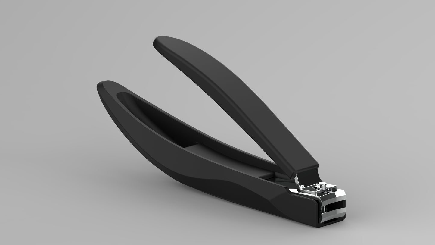 Long Handle Ergonomic Nail Clippers for Seniors, Comfortable Grip Nail Clippers with Catcher, Precision Nail Trimmer Cutter for Men and Women, Black