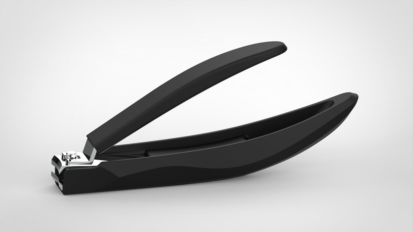 Long Handle Ergonomic Nail Clippers for Seniors, Comfortable Grip Nail Clippers with Catcher, Precision Nail Trimmer Cutter for Men and Women, Black