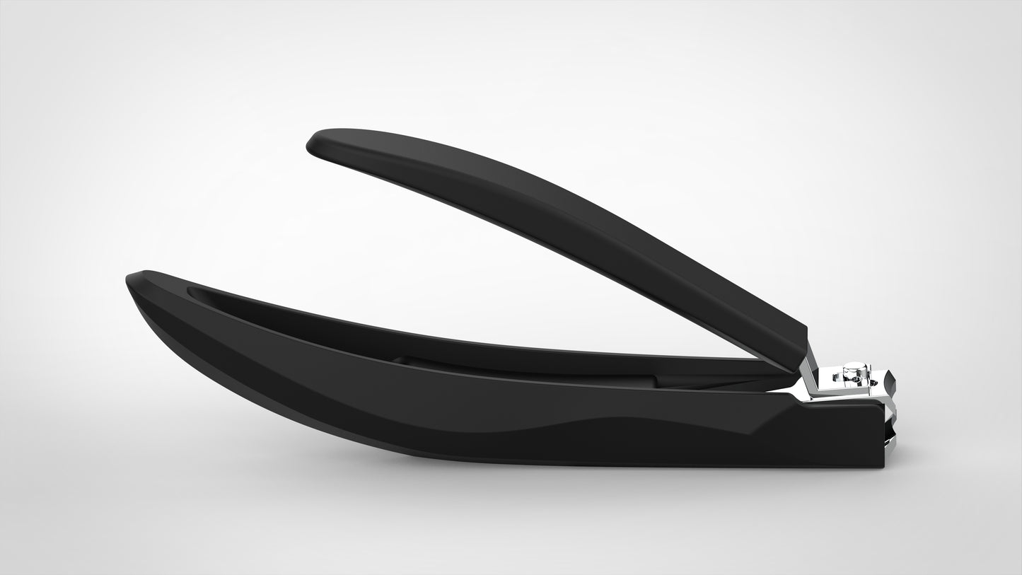 Long Handle Ergonomic Nail Clippers for Seniors, Comfortable Grip Nail Clippers with Catcher, Precision Nail Trimmer Cutter for Men and Women, Black