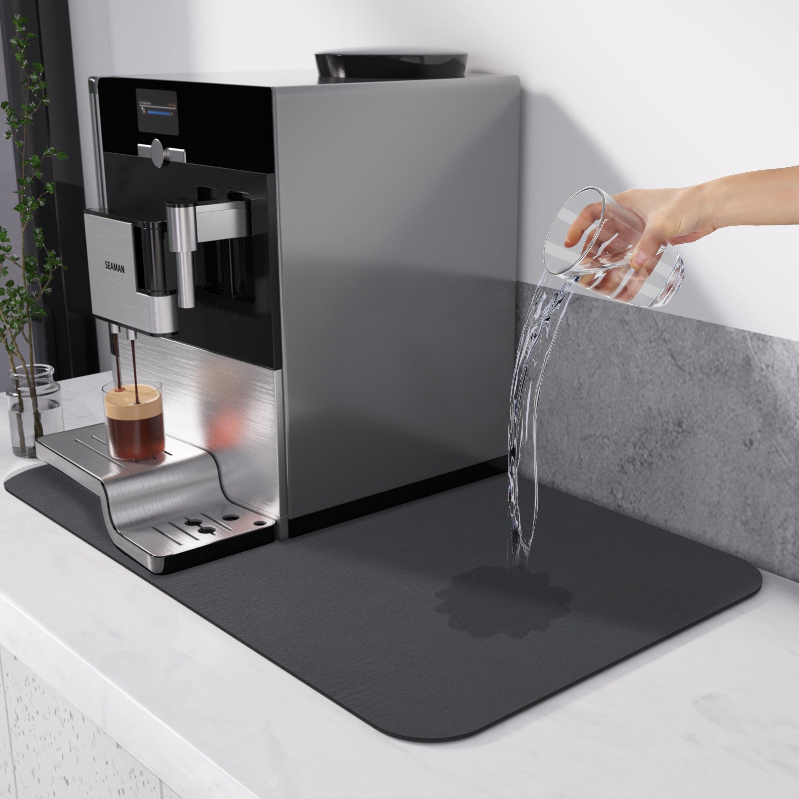 Coffee Bar Mat Non-Slip Waterproof Countertop Protector Pad for Kitchen  Counter