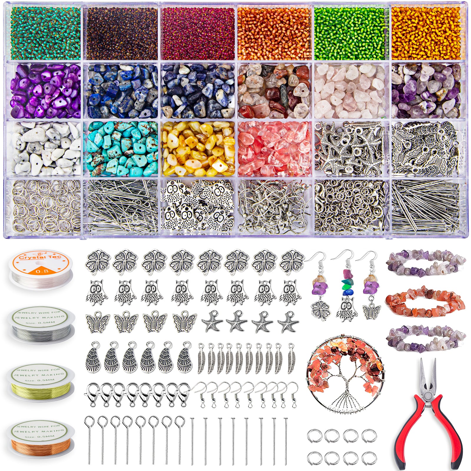 6000PCS Jewelry Making Kit -Seed Crystal Beads for Jewelry Making