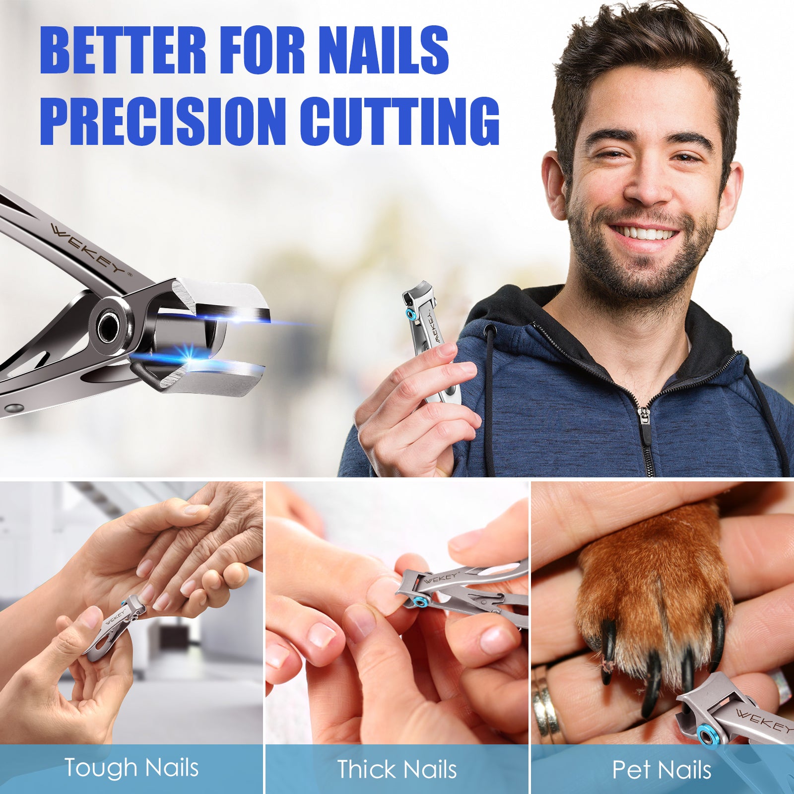 Nail Clippers for Men Thick Nails Professional Nail Cutter with Catcher  Wide Jaw Opening Sharp Toenail Clippers-Heavy Duty Toe Nail Clippers  Durable