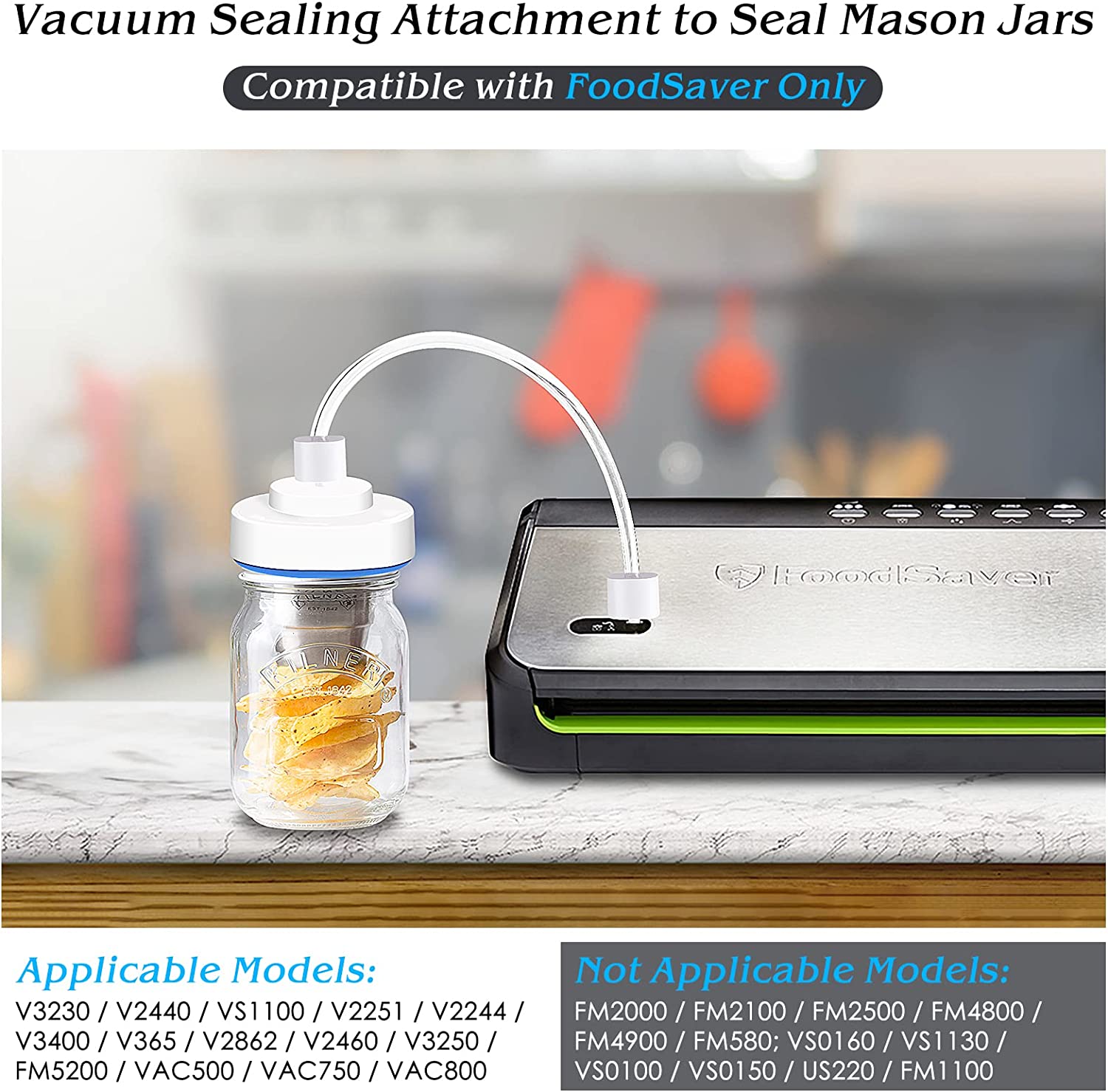 FUMAX Mason Jar Vacuum Sealer, Vacuum Sealer for Jars, Food Vacuum
