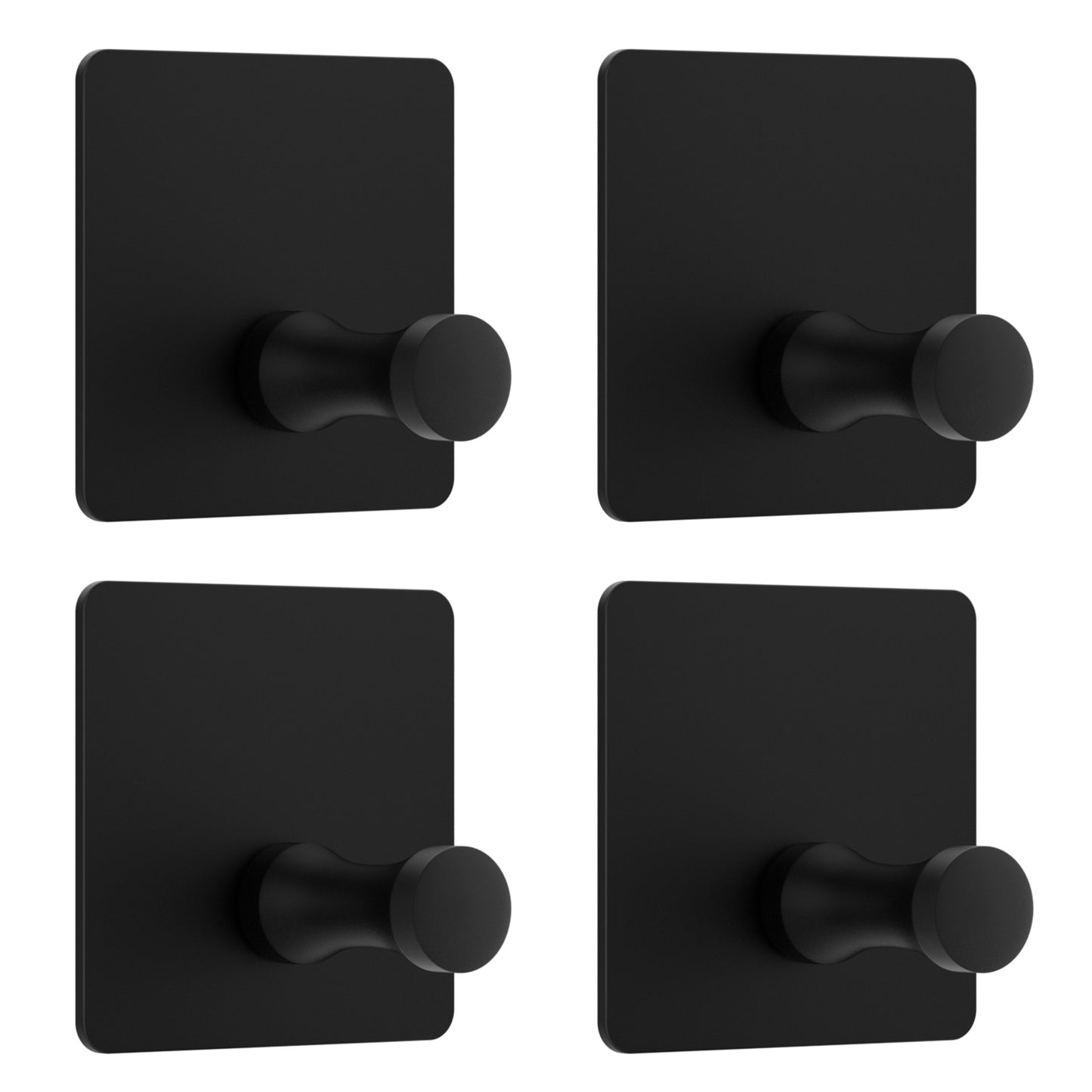 6pcs Black Self-Adhesive Wall Hooks, No Damage Door Hooks For
